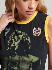 Superdry Black 100% Cotton Allstars MC Graphic Vest Top - Image 3 of 4