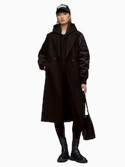 AllSaints Black Paulah Coat - Image 1 of 7