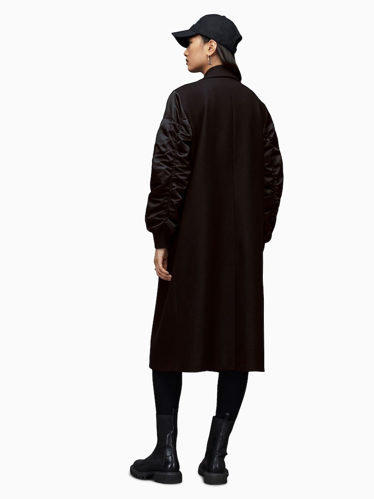 AllSaints Black Paulah Coat - Image 2 of 7