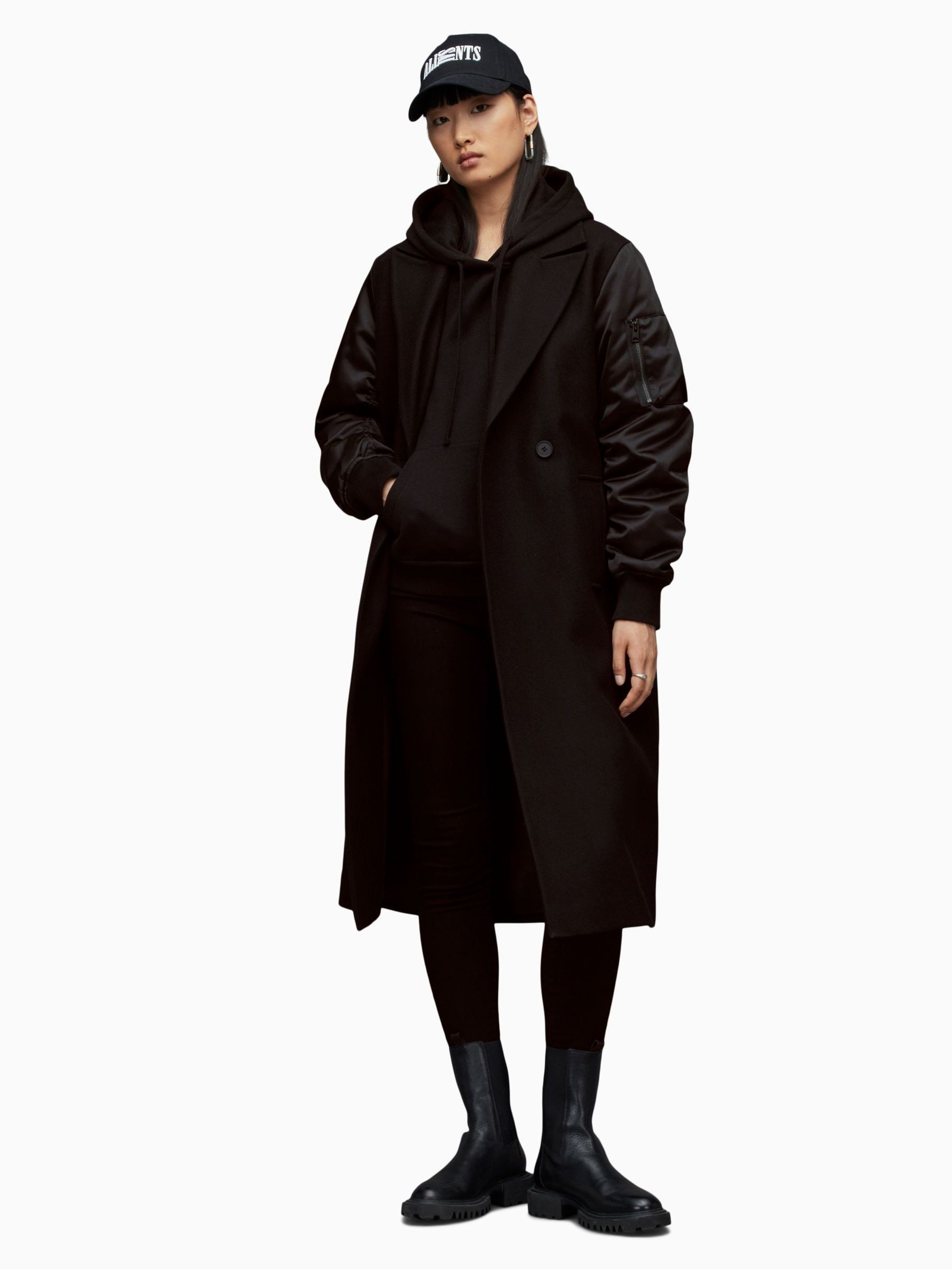 Buy AllSaints Black Paulah Coat from Next USA