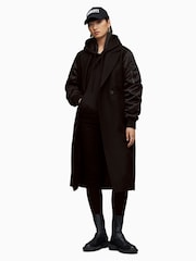 AllSaints Black Paulah Coat - Image 3 of 7