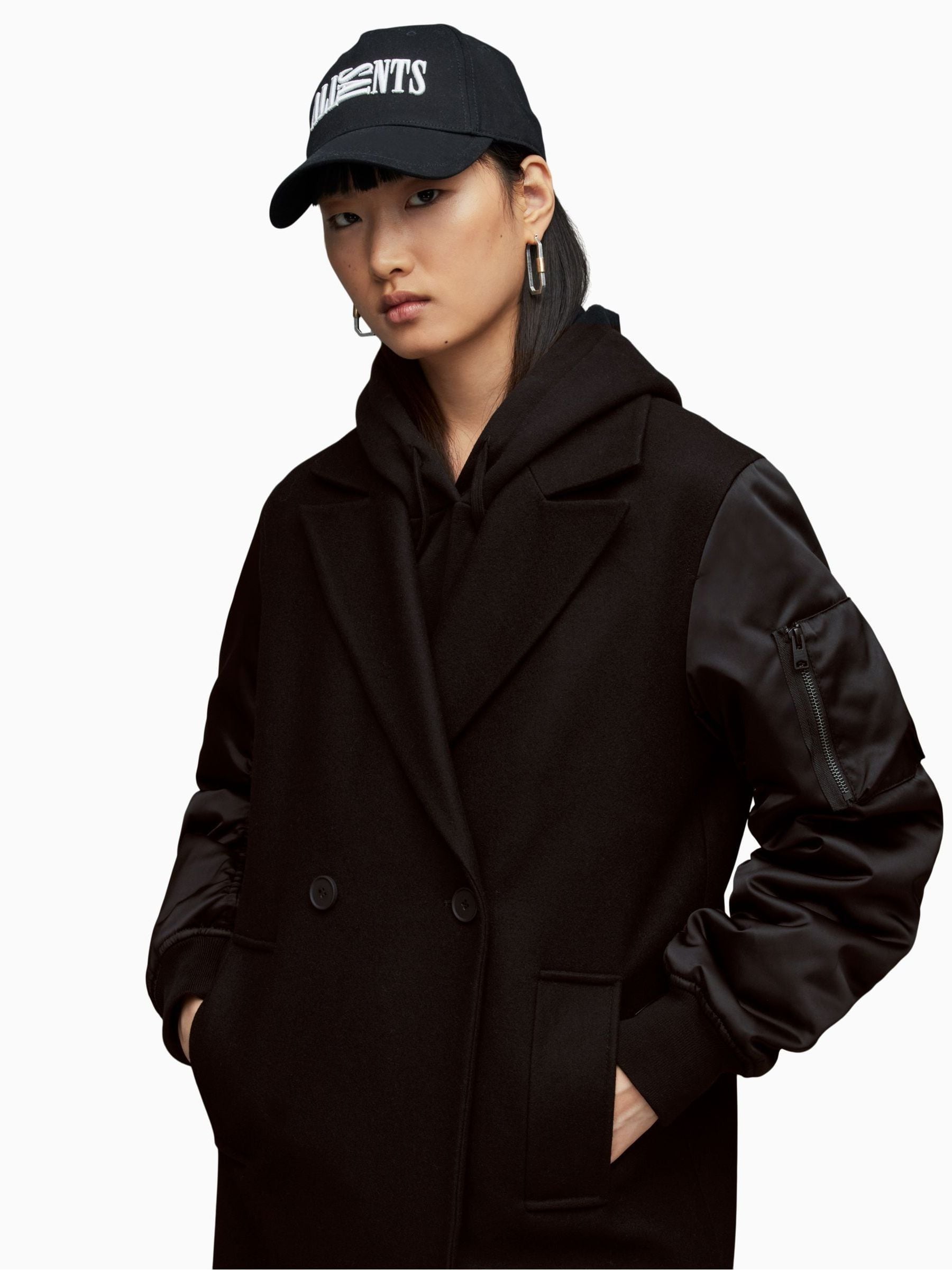 Buy AllSaints Black Paulah Coat from Next USA