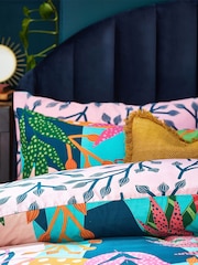 furn. Multicolour Coralina Abstract Reversible Duvet Cover And Pillowcase Set - Image 4 of 5