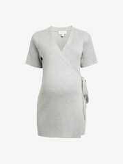 Grey Maternity Knitted Wrap Top - Image 6 of 8
