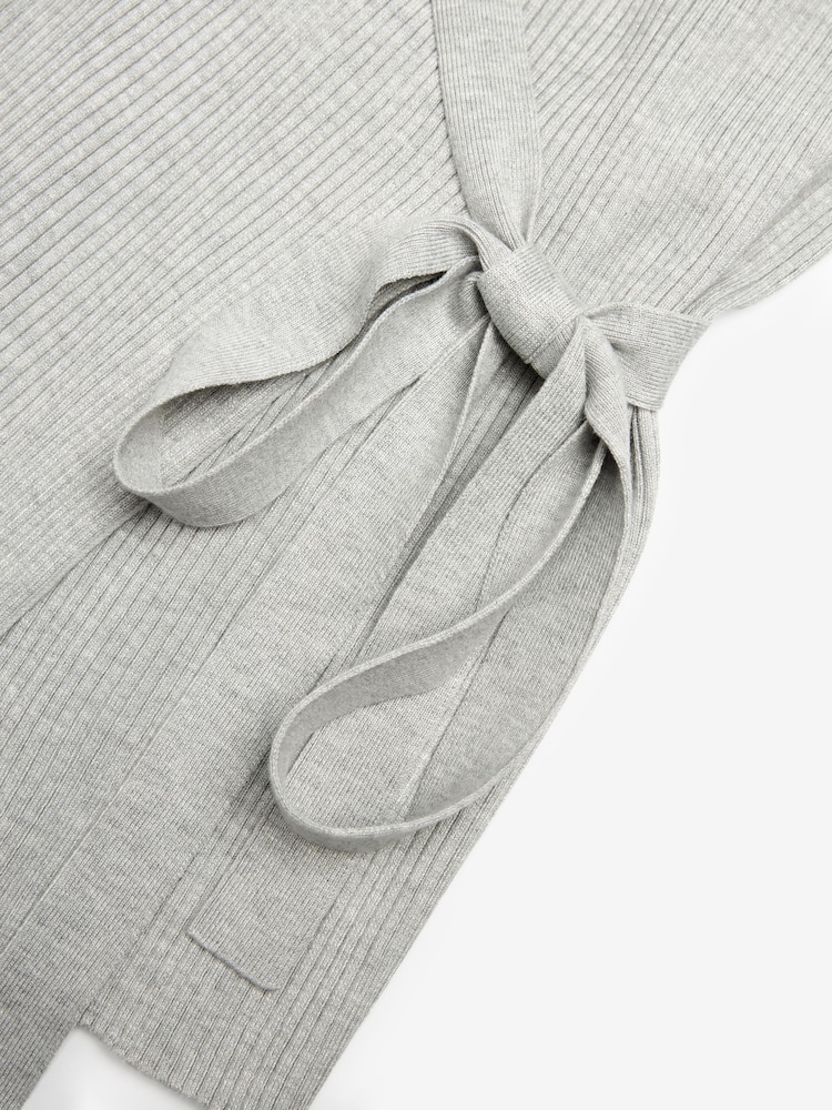 Grey Maternity Knitted Wrap Top - Image 8 of 8