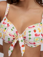 قطعة بيكيني عُلوية مكشوفة مطبوعة Positano من Boux Avenue - Image 4 of 7