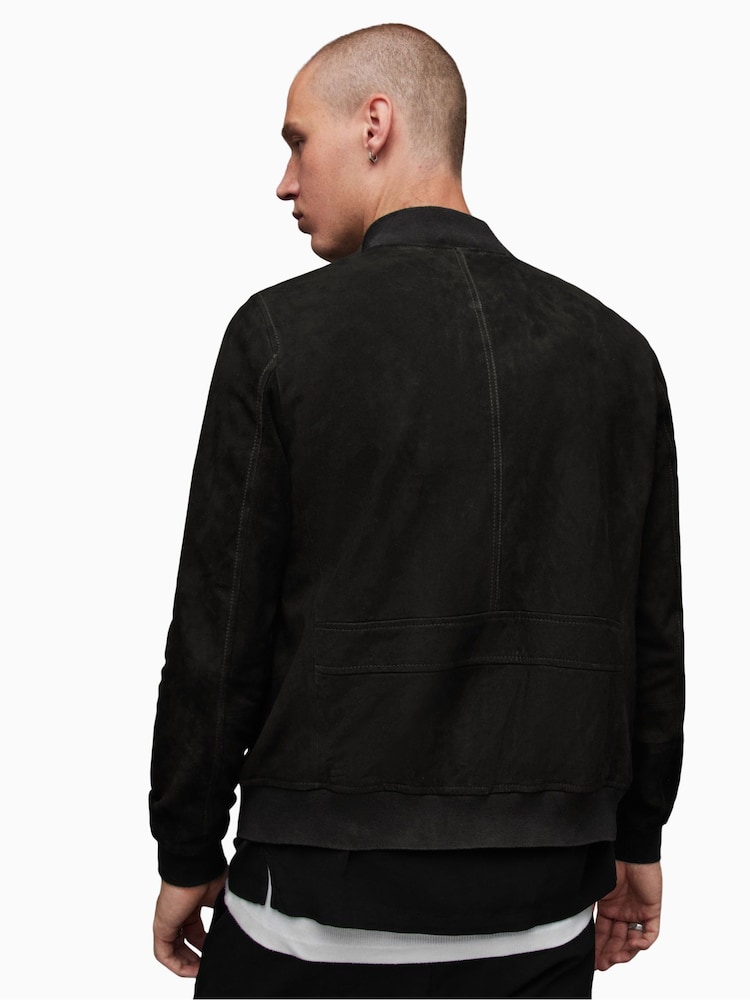 AllSaints Black Ronan Bomber Jacket - Image 2 of 6