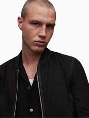 AllSaints Black Ronan Bomber Jacket - Image 5 of 6