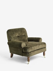 Plush Chenille Moss Green Delia Accent Chair - Image 3 of 9