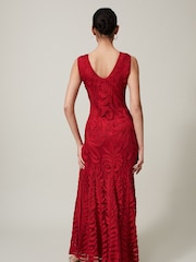 Phase Eight Red Marigold Tapework Dress - Image 2 of 7