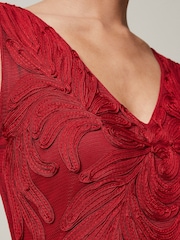 Phase Eight Red Marigold Tapework Dress - Image 6 of 7
