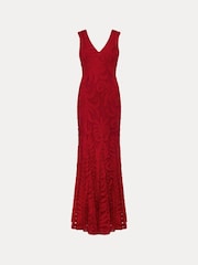 Phase Eight Red Marigold Tapework Dress - Image 7 of 7