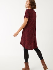FatFace Red Simone Floral Dot Jersey Dress - Image 2 of 4