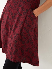 FatFace Red Simone Floral Dot Jersey Dress - Image 3 of 4
