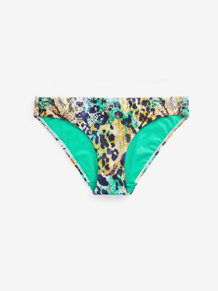 Grün mit Schlangenhautmuster - Myleene Klass Bikinihose mit hohem Beinausschnitt und Schlangenmuster, Grün - Bild 3 von 3