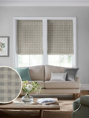 Laura Ashley Grey Gingham Made To Measure Roman Blinds - Image 1 of 6