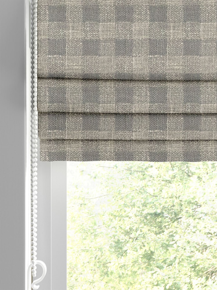 Laura Ashley Grey Gingham Made To Measure Roman Blinds - Image 2 of 6