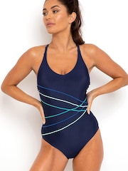 Pour Moi Navy Blue Energy Chlorine Swimsuit - Image 1 of 5