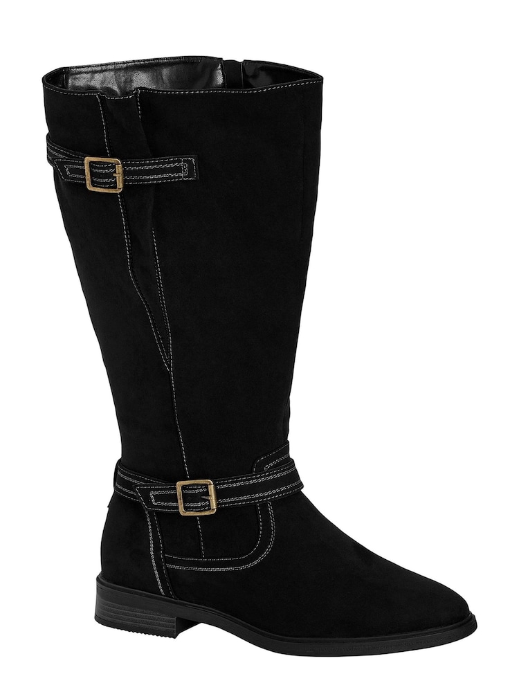 Evans Extra Wide Fit Marcy Long Black Boots - Image 1 of 1