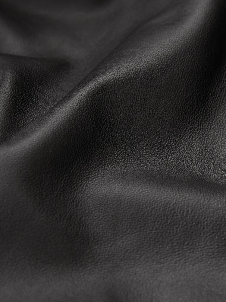 Urban Code Black Leather Biker With Removable Faux Fur Collar Jacket - Image 8 of 8
