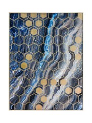 Pacific Black Marble Canvas With Gold Geo Pattern - Image 2 of 4