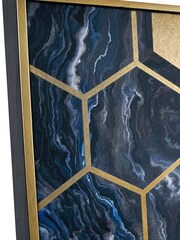 Pacific Black Marble Canvas With Gold Geo Pattern - Image 3 of 4