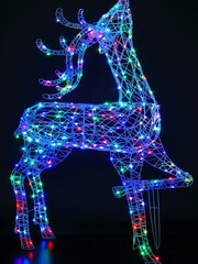 LG Outdoor White 2M Blenheim 400 LEDs Rattan Colour Changeable Stag Decoration - Image 1 of 1