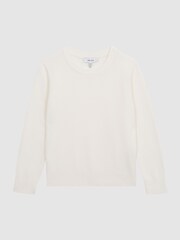 Reiss White Brookes Senior Stitch Interest Crew Neck Jumper - Image 2 of 9