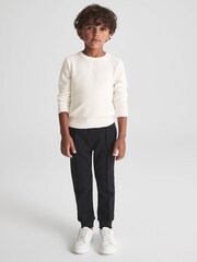 Reiss White Brookes Senior Stitch Interest Crew Neck Jumper - Image 3 of 9