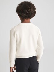 Reiss White Brookes Senior Stitch Interest Crew Neck Jumper - Image 6 of 9