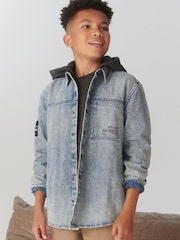 Blue Denim Hooded Overshirt (3-16yrs) - Image 1 of 8