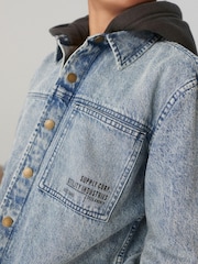 Blue Denim Hooded Overshirt (3-16yrs) - Image 5 of 8
