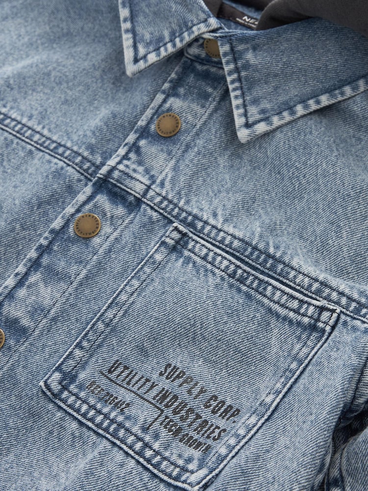 Blue Denim Hooded Overshirt (3-16yrs) - Image 8 of 8