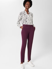 Hobbs Adelia Purple Tapered Trousers - Image 1 of 4