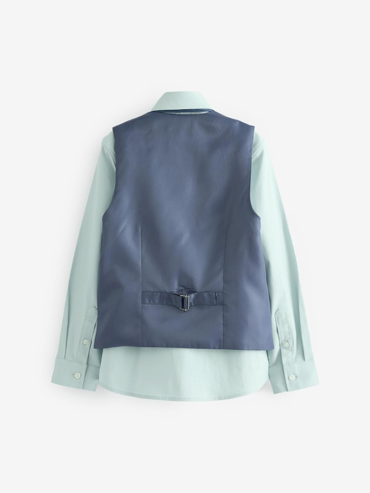 Blue Check Waistcoat, Shirt & Tie Set (12mths-16yrs) - Image 2 of 6
