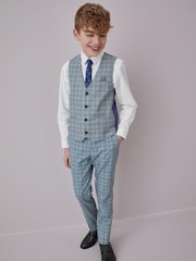Blue Check Waistcoat, Shirt & Tie Set (12mths-16yrs) - Image 4 of 6