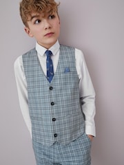 Blue Check Waistcoat, Shirt & Tie Set (12mths-16yrs) - Image 5 of 6