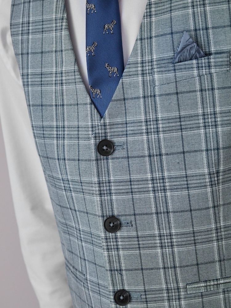 Blue Check Waistcoat, Shirt & Tie Set (12mths-16yrs) - Image 6 of 6
