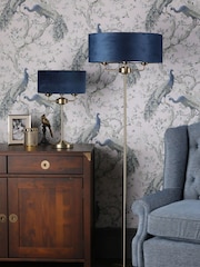 Laura Ashley Navy Sorrento Three light Complete Floor Lamp - Image 2 of 5