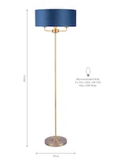 Laura Ashley Navy Sorrento Three light Complete Floor Lamp - Image 5 of 5