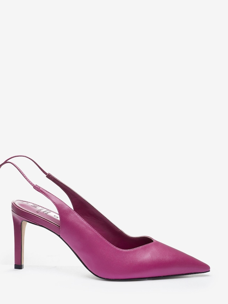 Magenta Pink Signature Forever Comfort® Leather Point Toe Wrap Heel Shoes - Image 3 of 6