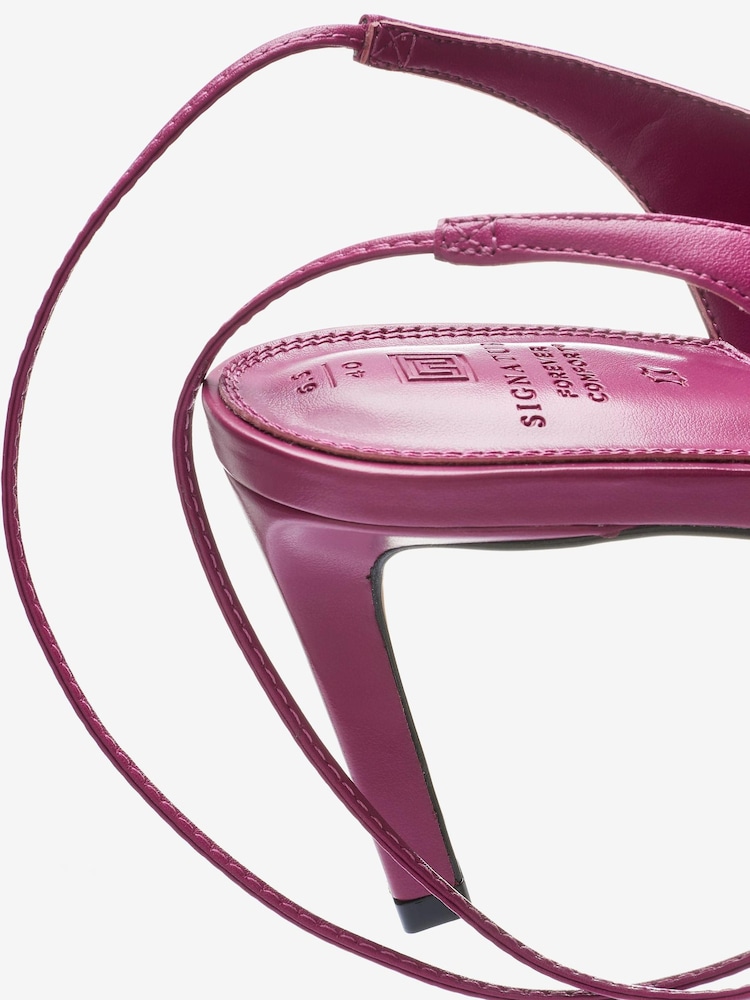 Magenta Pink Signature Forever Comfort® Leather Point Toe Wrap Heel Shoes - Image 6 of 6
