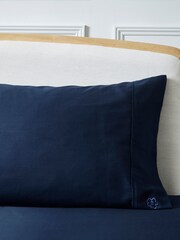 Ted Baker Blue Silky Smooth Plain Dye 100% Cotton Pillowcase - Image 1 of 5
