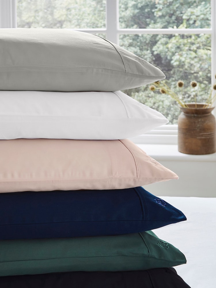 Ted Baker Blue Silky Smooth Plain Dye 100% Cotton Pillowcase - Image 5 of 5