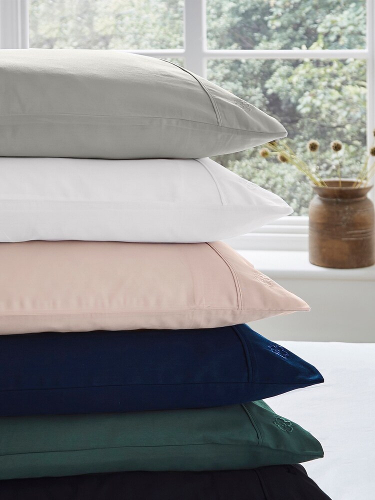 Ted Baker Blue Silky Smooth Plain Dye 100% Cotton Pillowcase - Image 5 of 5 Ted Baker Blue Silky Smooth Plain Dye 100% Cotton Pillowcase - Image 5 of 5