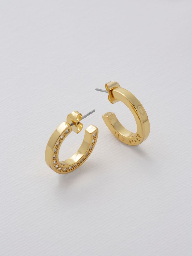Ted Baker Gold Tone SENATTA: Crystal Hoop Earrings - Image 1 of 9