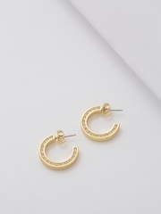 Ted Baker Gold Tone SENATTA: Crystal Hoop Earrings - Image 3 of 9