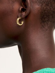 Ted Baker Gold Tone SENATTA: Crystal Hoop Earrings - Image 8 of 9