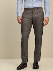 Brown Slim Textured Trousers - Image 1 of 7