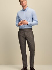 Brown Slim Textured Trousers - Image 2 of 7